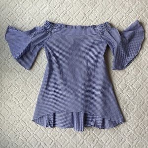 NWOT Blue and White Gingham Top
